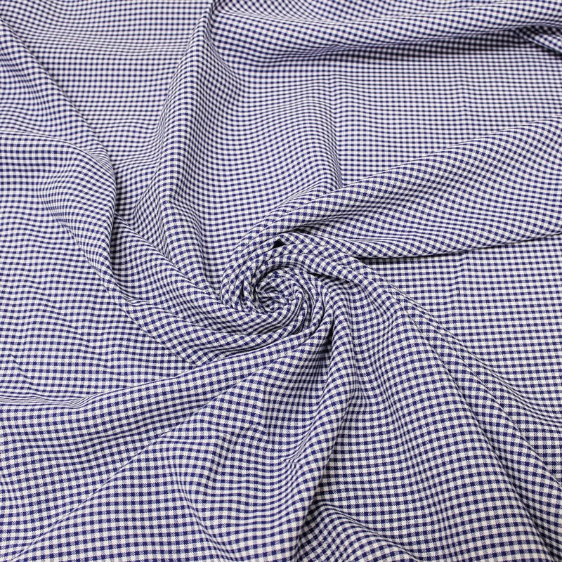 Keira ROYAL BLUE Mini Checkered Polyester Poplin Fabric by the Yard - 10048
