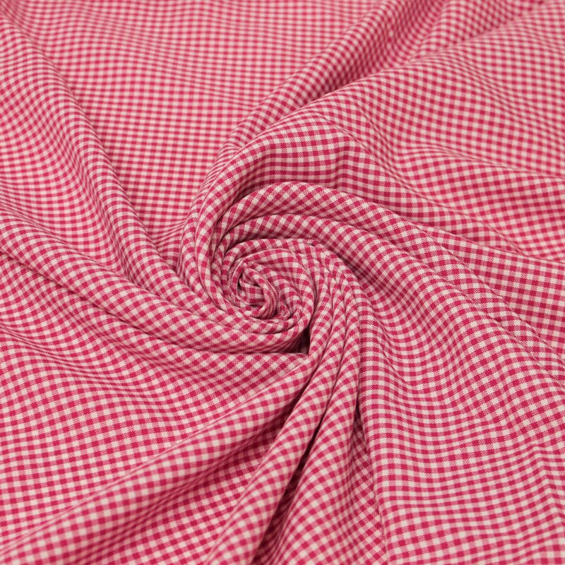 Keira FUCHSIA Mini Checkered Polyester Poplin Fabric by the Yard - 10048