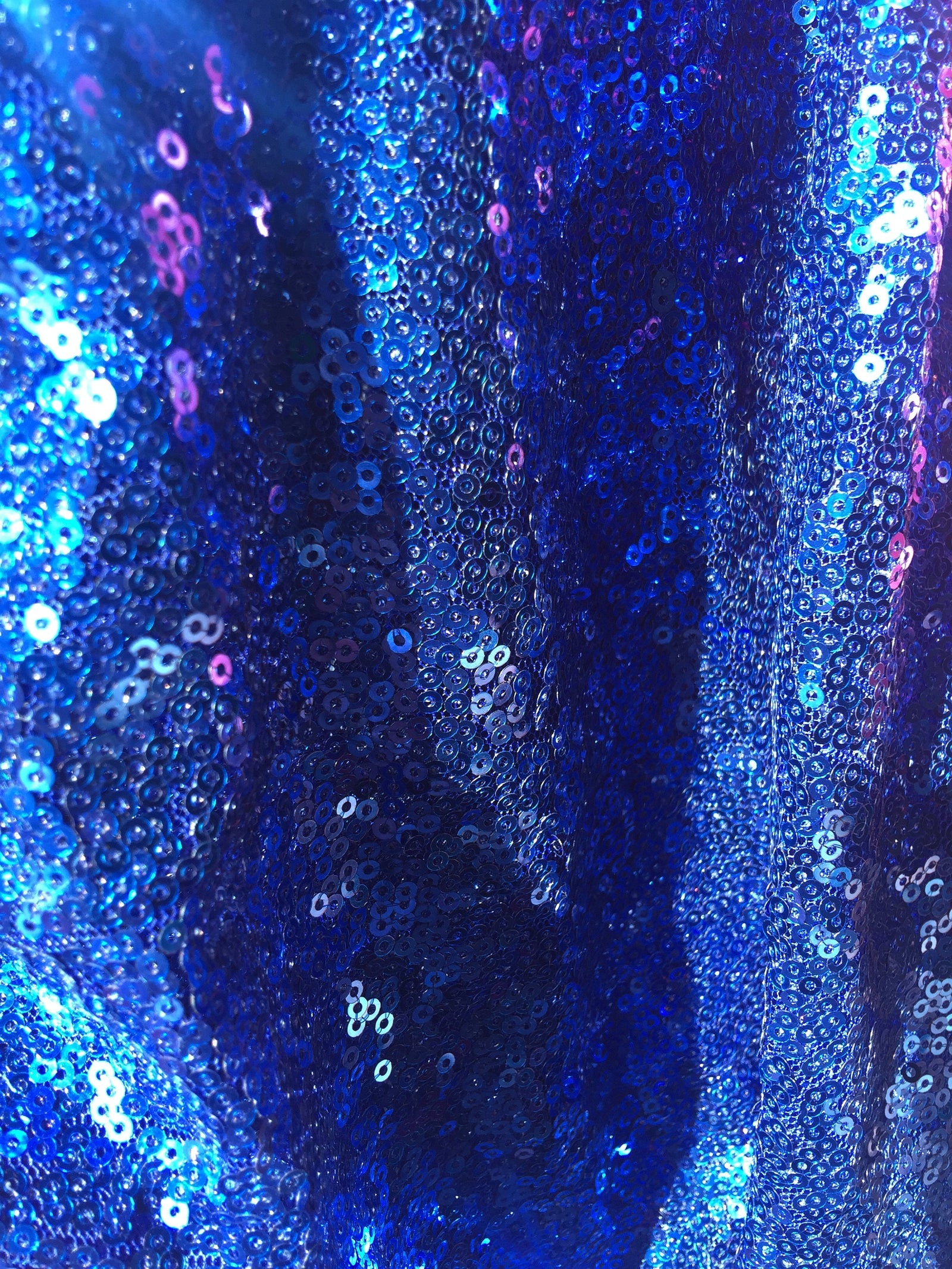 Leila ROYAL BLUE Sequins on Mesh Fabric by the Yard - 10050