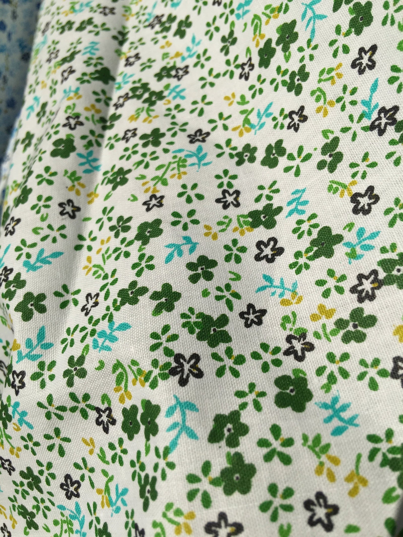 Kali GREEN Floral Polyester Cotton Fabric by the Yard - 10055