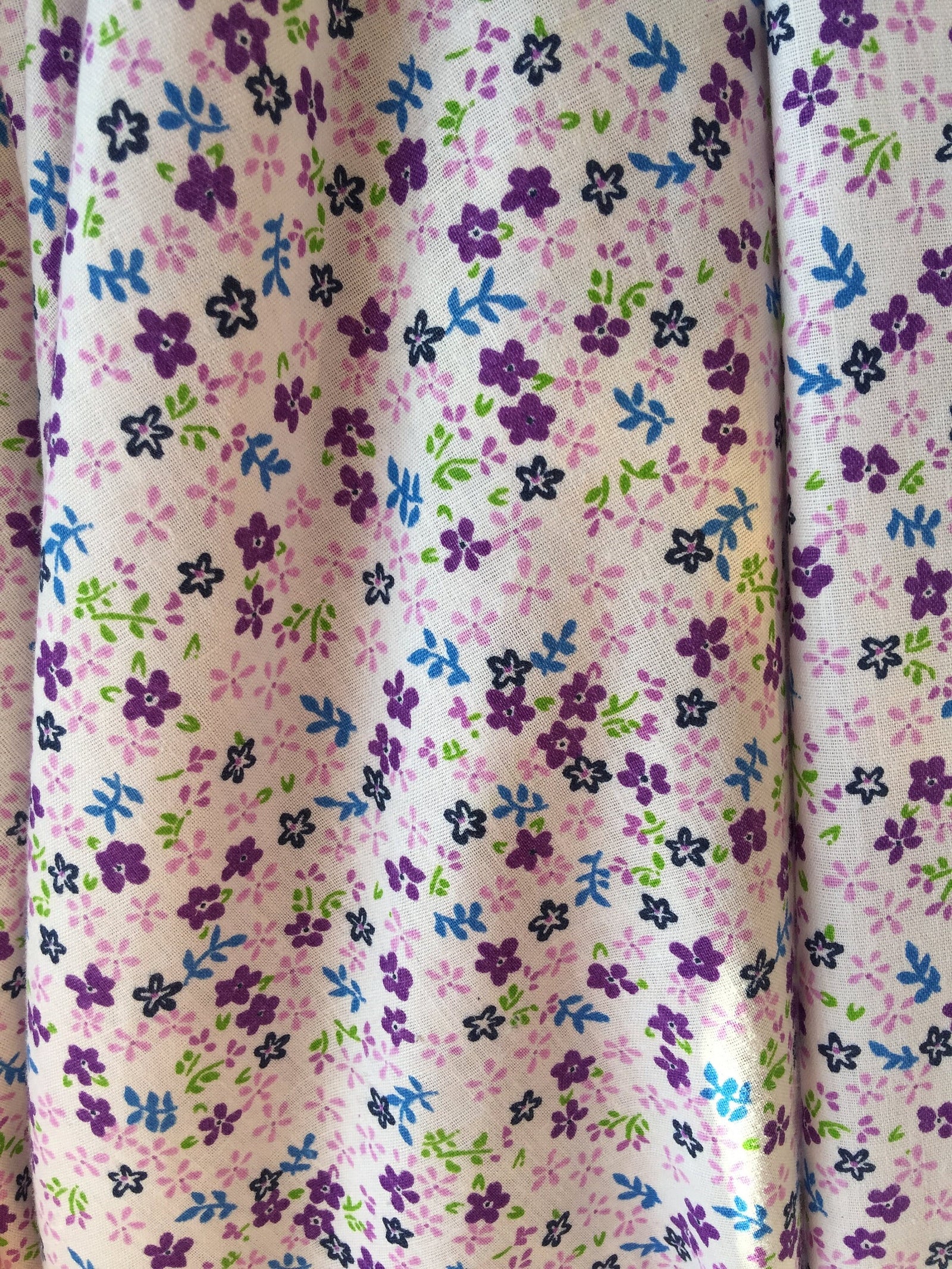 Kali PURPLE Floral Polyester Cotton Fabric by the Yard - 10055
