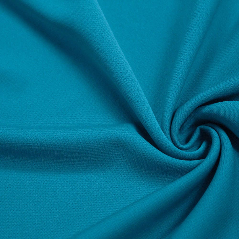 Evie TURQUOISE Polyester (Not Neoprene) Scuba Double Knit Fabric by the Yard - 10021