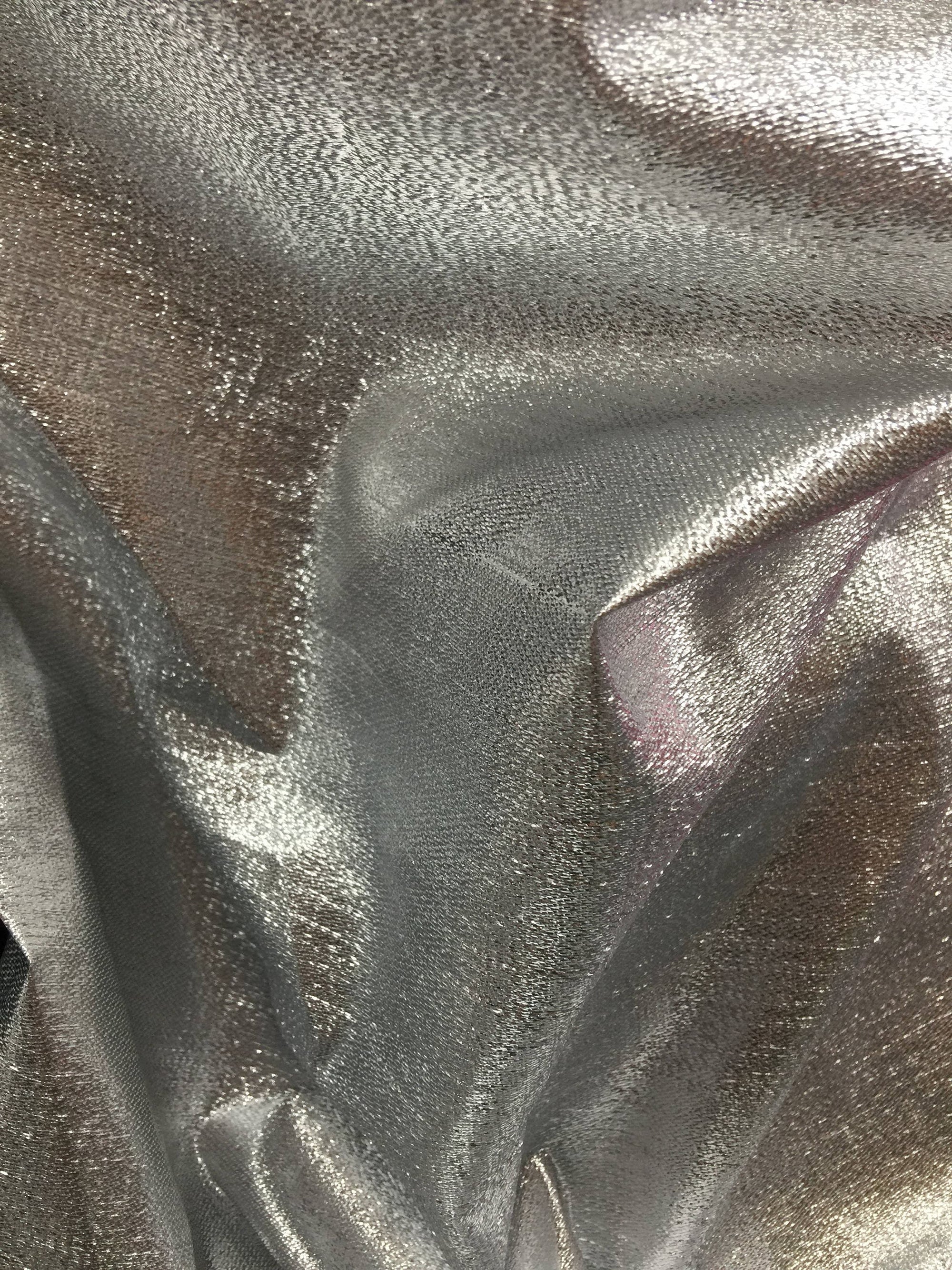 Kenzie SILVER Light Weight Lamé Fabric by the Yard  - 10059