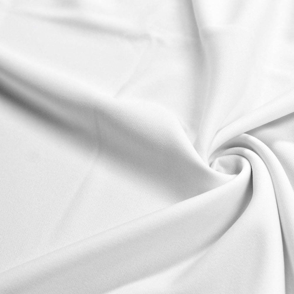 Evie WHITE Polyester (Not Neoprene) Scuba Double Knit Fabric by the Yard - 10021