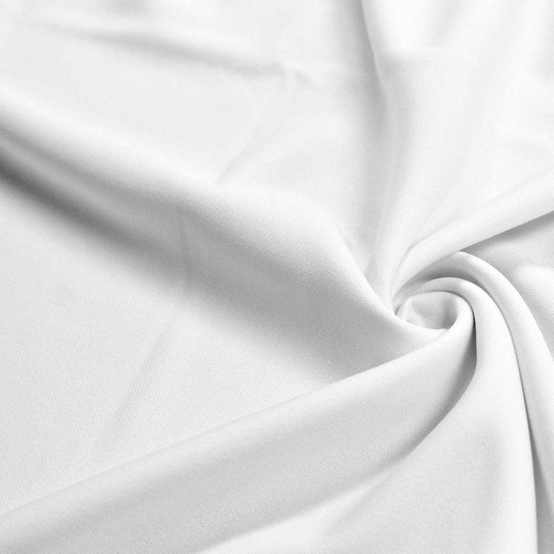 Evie WHITE Polyester (Not Neoprene) Scuba Double Knit Fabric by the Yard - 10021