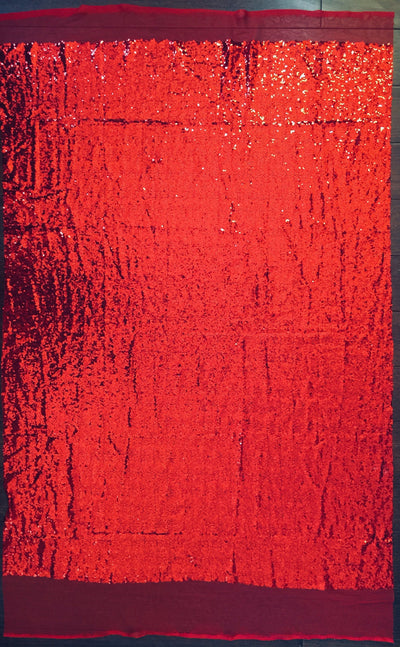 Leila RED Sequins on Mesh Fabric by the Yard - 10050