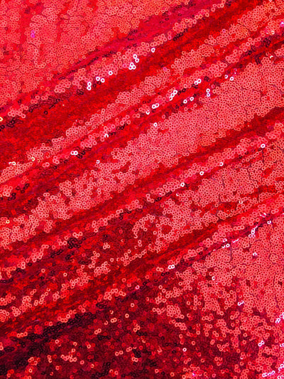 Leila RED Sequins on Mesh Fabric by the Yard - 10050