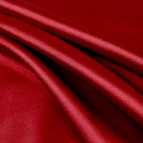 Payton DEEP RED Faux Silk Minimal Stretch Charmeuse Satin Fabric by the Yard - 10017