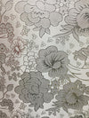 Juliet SILVER Floral Brocade Chinese Satin Fabric by the Yard - 10053