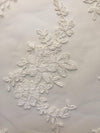 Diana IVORY Polyester Corded Floral Embroidery on Mesh Lace Fabric by the Yard - 10064