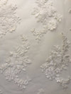 Diana IVORY Polyester Corded Floral Embroidery on Mesh Lace Fabric by the Yard - 10064