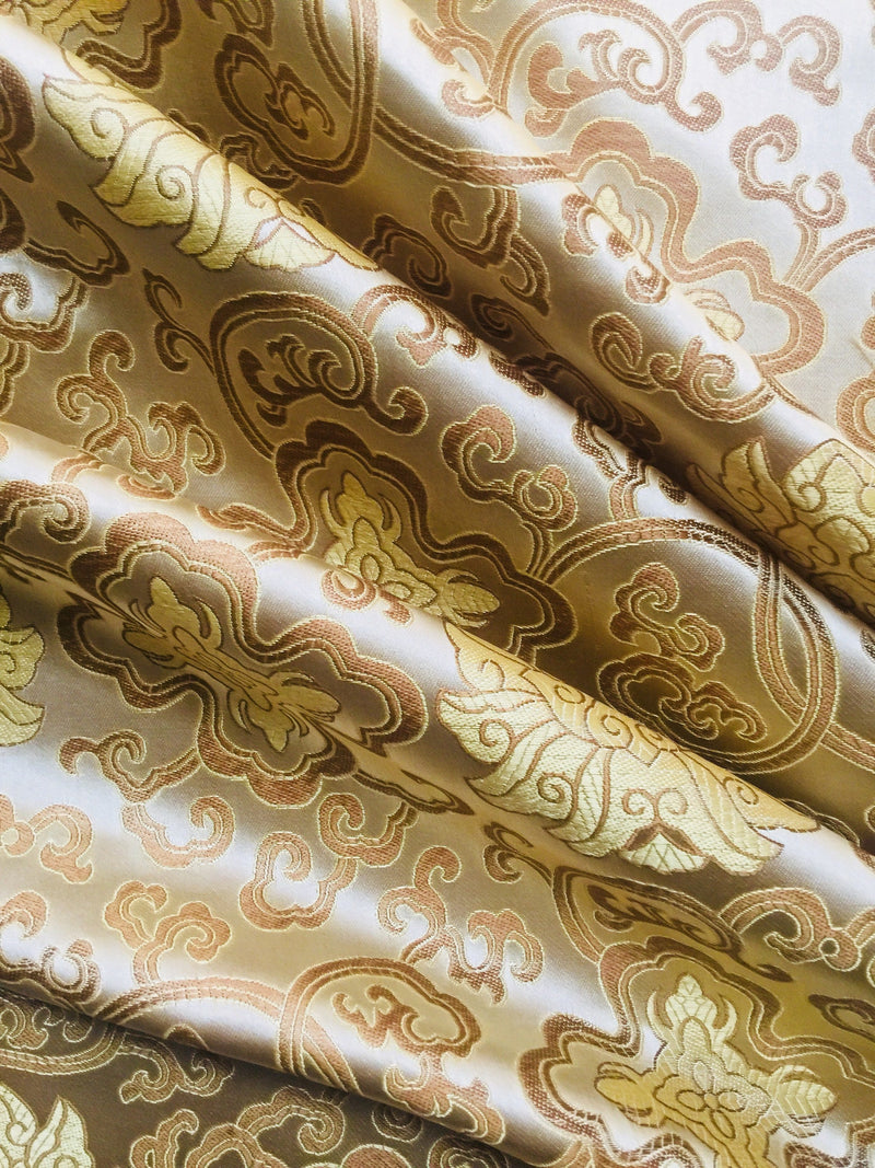 Adelaide GOLD Chinese Brocade Satin Fabric by the Yard - 10058