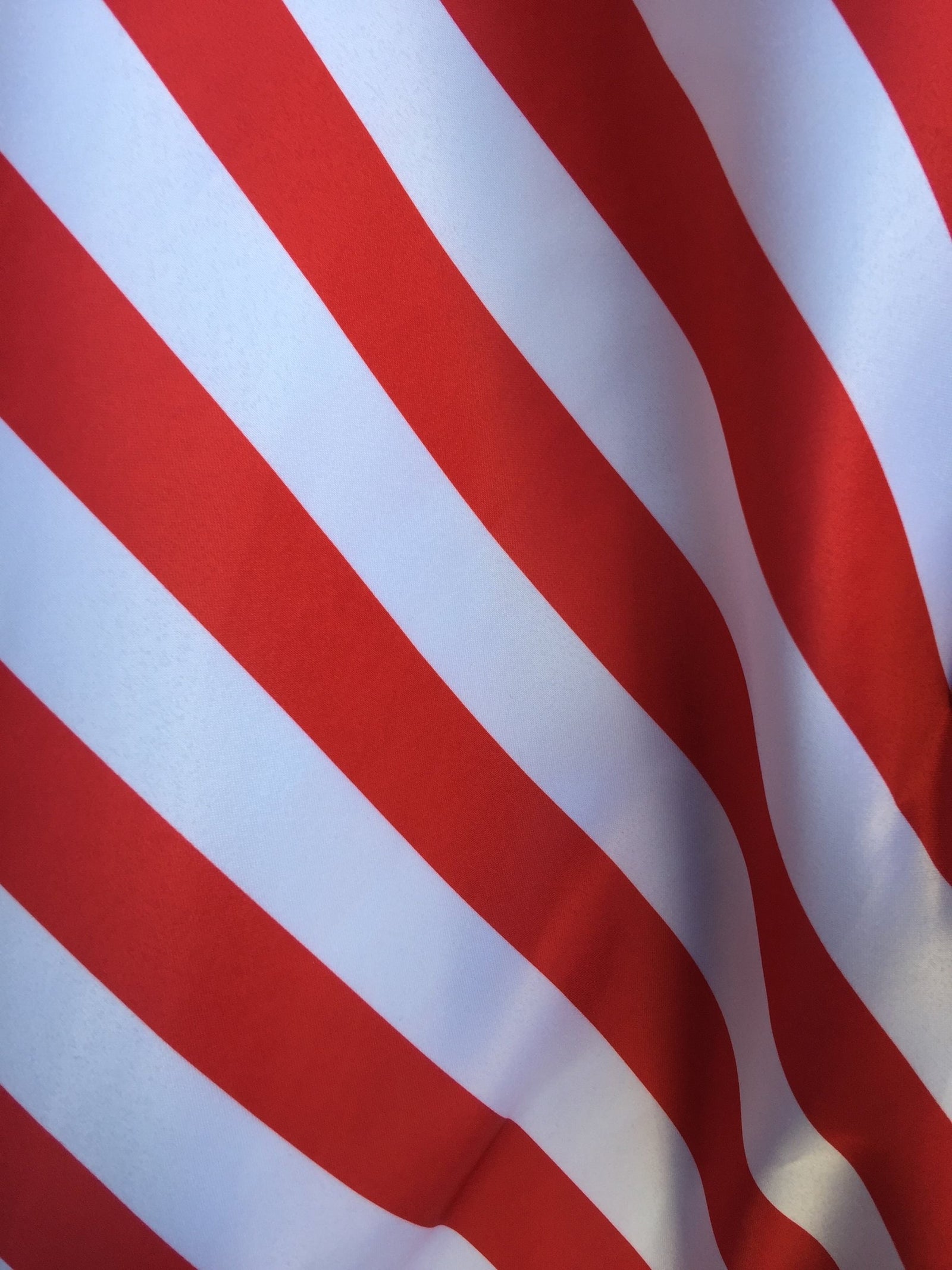 Ashlyn RED & WHITE 1" Stripes Pattern Polyester Heavy Matte Satin Fabric by the Yard - 10084