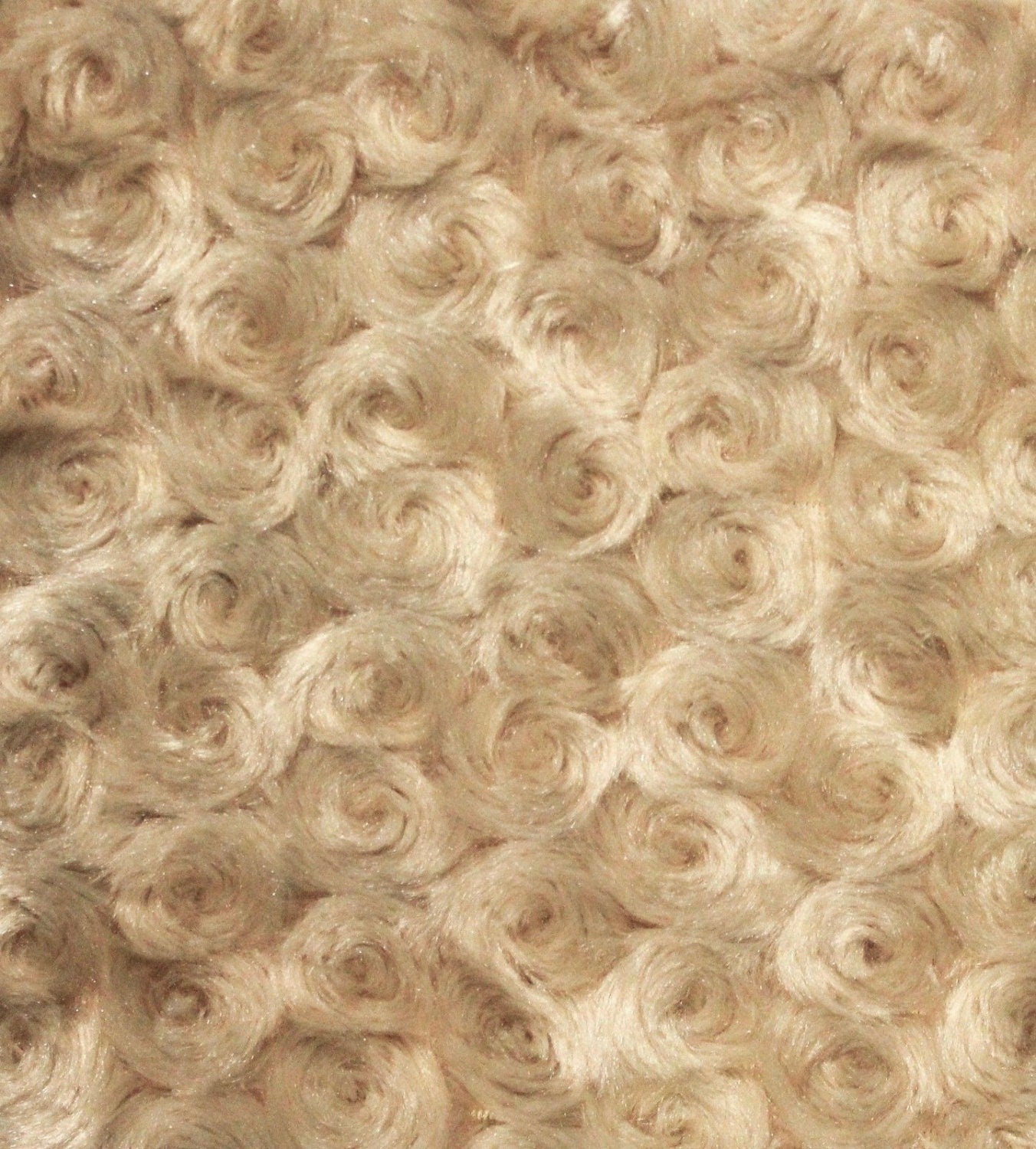 Ruth BEIGE Cuddle Minky Rosette Soft Faux Fur Fabric by the Yard - 10083