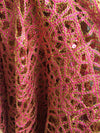 Harmony PINK GOLD Foil and Sequins Open Weave Lace Fabric by the Yard - 10023