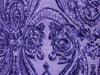 Alaina VIOLET Curlicue Sequins on Mesh Lace Fabric by the Yard - 10018