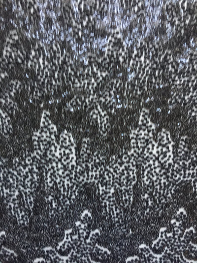 Joanna BLACK Maze Sequins Embroidered Dots on Mesh Lace Fabric by the Yard - 10074