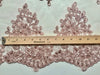 Brianna OLD ROSE Polyester Floral Embroidery with Sequins on Mesh Lace Fabric by the Yard - 10020