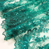 Melody HUNTER GREEN Polyester Floral Embroidery with Sequins on Mesh Lace Fabric by the Yard for Gown, Wedding, Bridesmaid, Prom - 10002