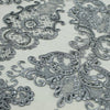 Vivian GREY Polyester Embroidery with Sequins on Mesh Lace Fabric by the Yard for Gown, Wedding, Bridesmaid, Prom - 10003