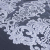 Vivian WHITE Polyester Embroidery with Sequins on Mesh Lace Fabric by the Yard for Gown, Wedding, Bridesmaid, Prom - 10003