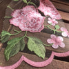 Iris PINK Floral and Leaves Embroidery on Mesh Lace Fabric by the Yard - 10006