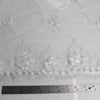 Andrea WHITE 3D Floral Matte Corded Embroidery on Mesh Lace Fabric by the Yard - 10016