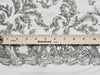 Miranda SILVER Vines and Leaves Sequins on WHITE Mesh Lace Fabric by the Yard - 10061