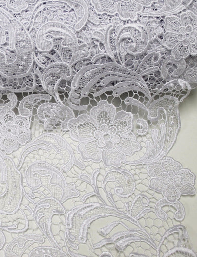 Maggie WHITE Guipure Venice Heavy Lace Fabric by the Yard - 10019