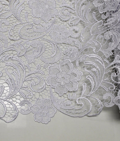 Maggie WHITE Guipure Venice Heavy Lace Fabric by the Yard - 10019