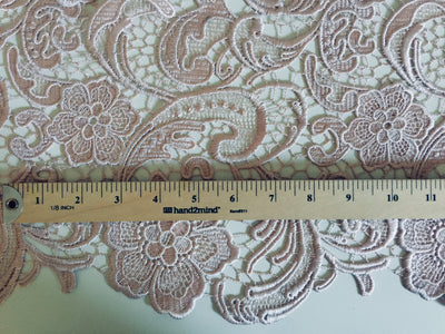 Maggie LIGHT MAUVE Guipure Venice Heavy Lace Fabric by the Yard - 10019