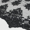 Brianna BLACK Polyester Floral Embroidery with Sequins on Mesh Lace Fabric by the Yard - 10020