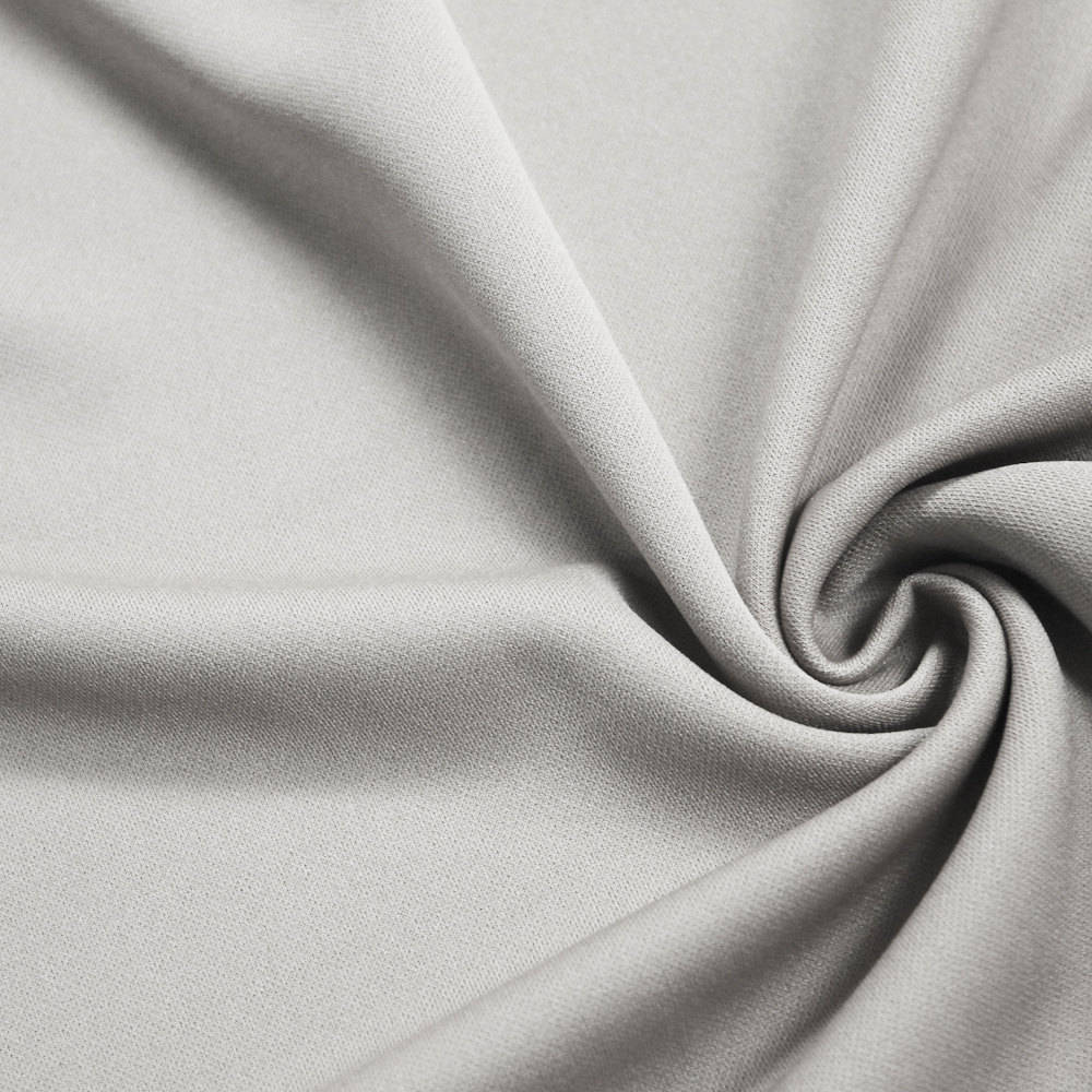 Evie LIGHT GREY Polyester (Not Neoprene) Scuba Double Knit Fabric by the Yard - 10021