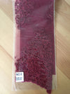Brianna BURGUNDY Polyester Floral Embroidery with Sequins on Mesh Lace Fabric by the Yard - 10020