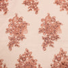 Brianna DARK CORAL Polyester Floral Embroidery with Sequins on Mesh Lace Fabric by the Yard - 10020