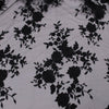 Teagan BLACK Damask Design Embroidered on Mesh Lace Fabric by the Yard - 10027