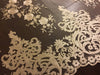 Teagan GOLD Damask Design Embroidered on Mesh Lace Fabric by the Yard - 10027