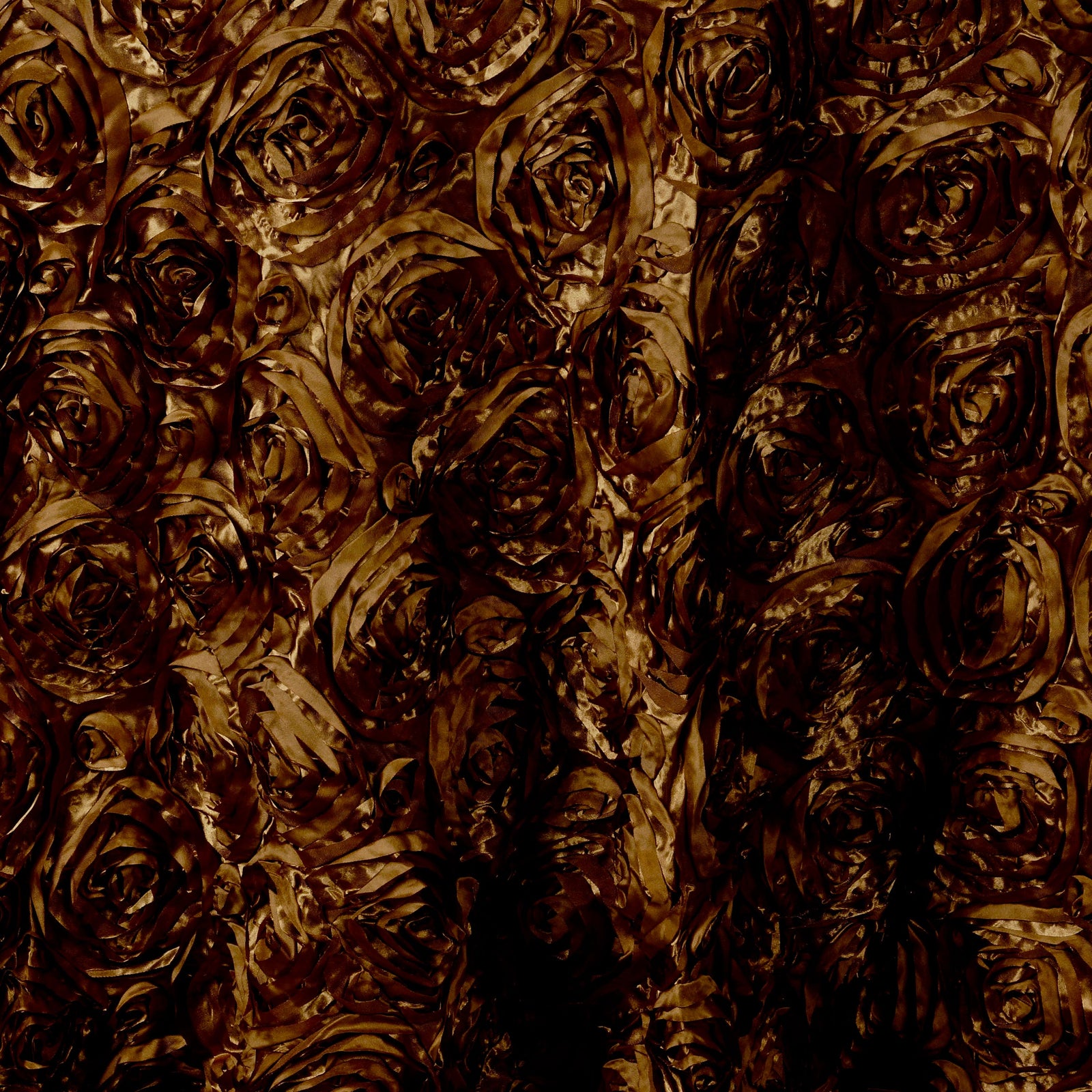 Paige BROWN 3D Floral Polyester Satin Rosette Fabric by the Yard - 10028