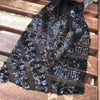 Thea BLACK Geometric Sequins Diamond & Stripes on Mesh Lace Fabric by the Yard - 10026