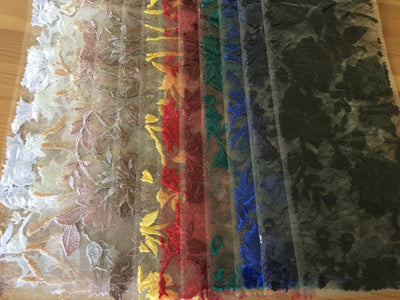 Nina YELLOW Polyester 3D Floral Embroidery on Mesh Lace Fabric by the Yard - 10032