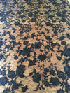 Nina BLACK Polyester 3D Floral Embroidery on Mesh Lace Fabric by the Yard - 10032
