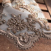 Jayla TAUPE Floral Embroidery with Beads and Sequins on Mesh Lace Fabric by the Yard - 10044