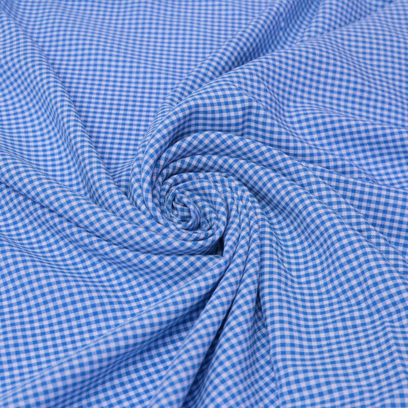 Keira TURQUOISE Mini Checkered Polyester Poplin Fabric by the Yard - 10048