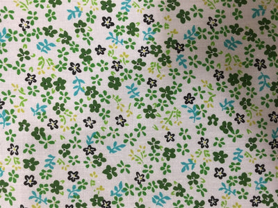Kali GREEN Floral Polyester Cotton Fabric by the Yard - 10055