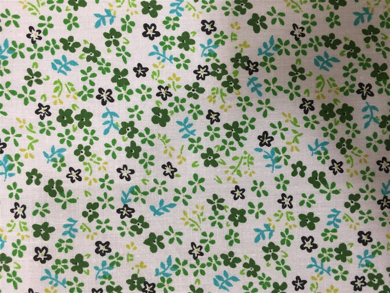 Kali GREEN Floral Polyester Cotton Fabric by the Yard - 10055