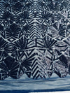 Gia NAVY Geometric Sequins on ROYAL Mesh Lace Fabric by the Yard - 10101