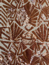 Gia GOLD Geometric Sequins on Mesh Lace Fabric by the Yard - 10101