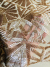 Gia CHAMPAGNE Geometric Sequins on Mesh Lace Fabric by the Yard - 10101