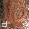 Katelyn PEACH Vines and Swirls Corded Embroidery on Mesh Fabric by the Yard - 10045