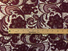 Maggie BURGUNDY Guipure Venice Heavy Lace Fabric by the Yard - 10019